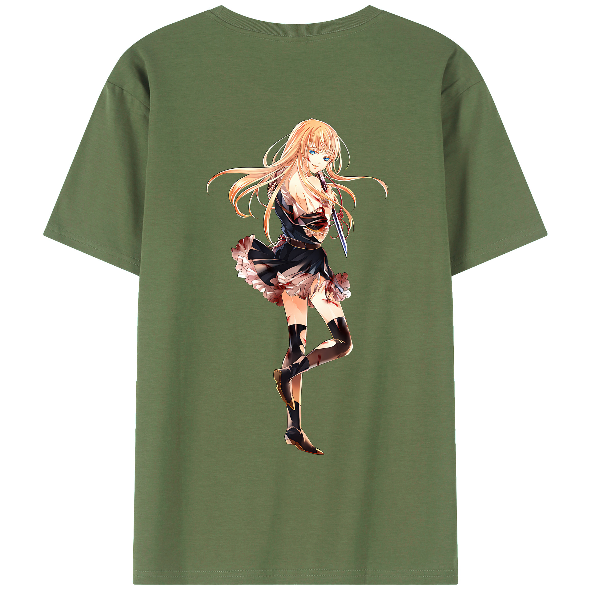 （画像用） 刀剣乱舞 Touken Ranbu 綿100％ メンズ半袖Tシャツ（バックプリント） 通気性